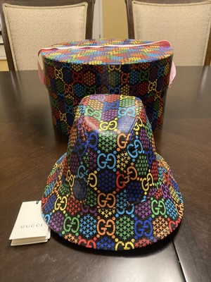 New Gucci GG Psychedelic Logo Bucket 