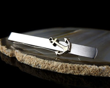 Originelle Krawattenklammer 925er Silber Schifffahrt / Reederei Anker Symbol