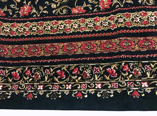 vtg High Waisted Midi Skirt 12P NWT Black Floral Cottagecore Praire Hippie 90s - Picture 4 of 9