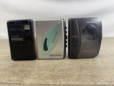 Vintage Sony Walkman Cassette Players Lot Of 3 Mega Bass WM-EX190 WM-EX162 SRF60