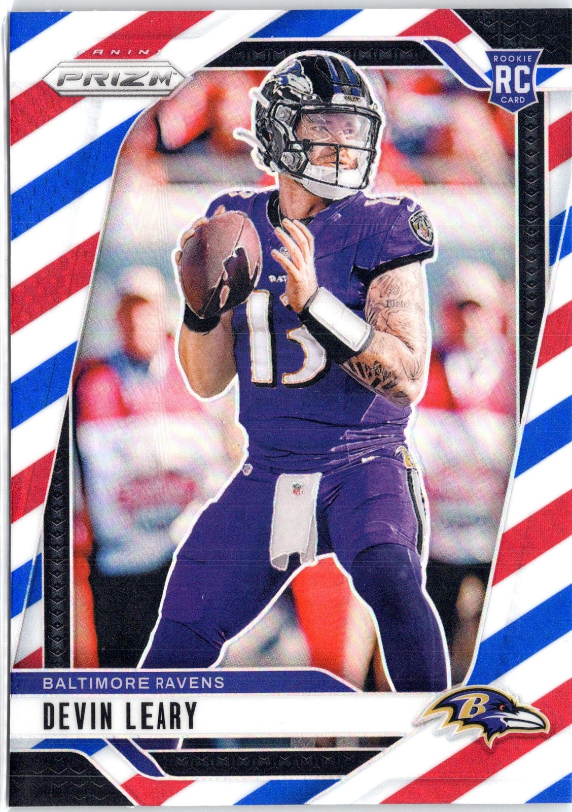 2024 Panini Prizm #327 Devin Leary Red White and Blue