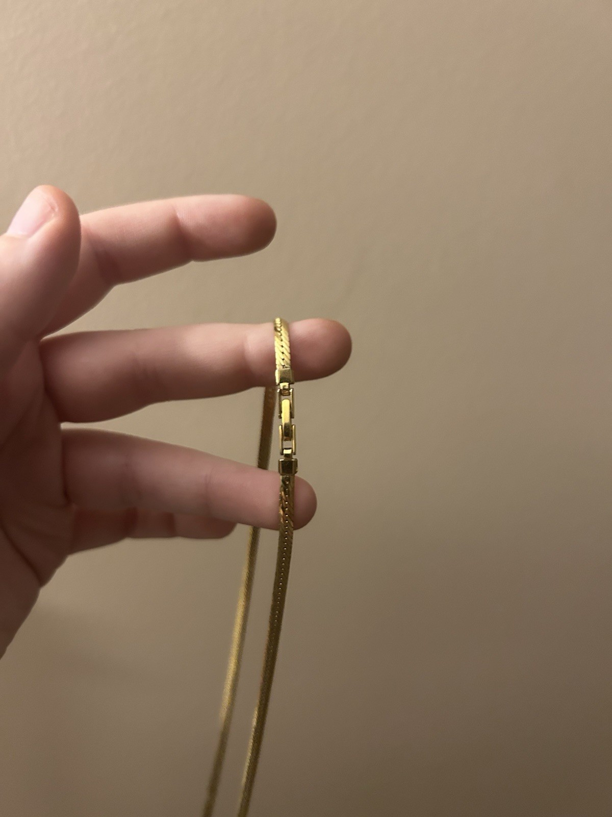 14k solid gold herringbone snake chain - image 2