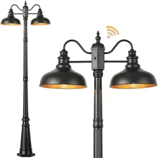 Outdoor Post Light, Dusk to Dawn Farmhouse Outdoor Lamp Post Light, Anti-Rust...