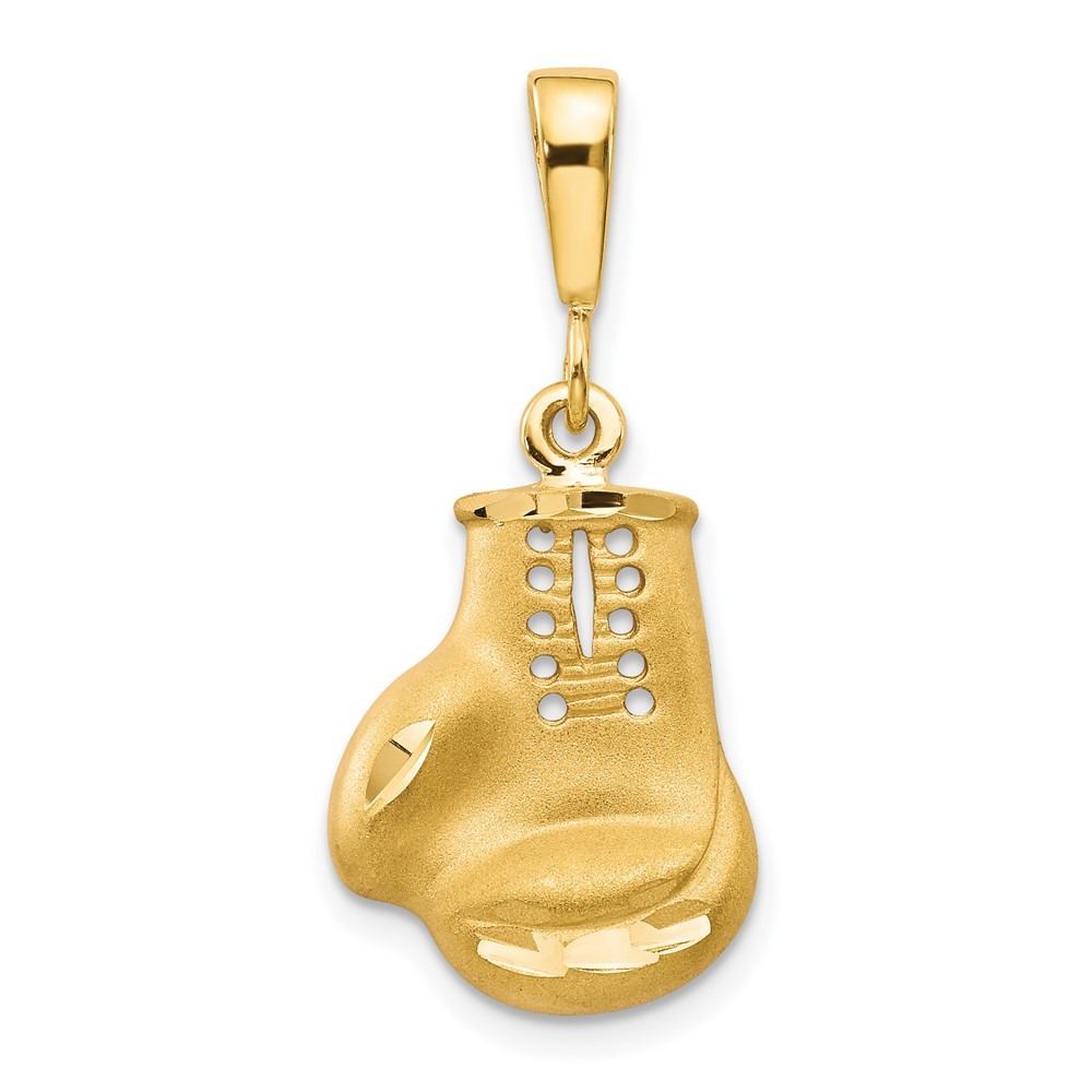 10K Yellow Gold Boxing Glove Charm Pendant L-30 mm, W-13 mm 1.98gm