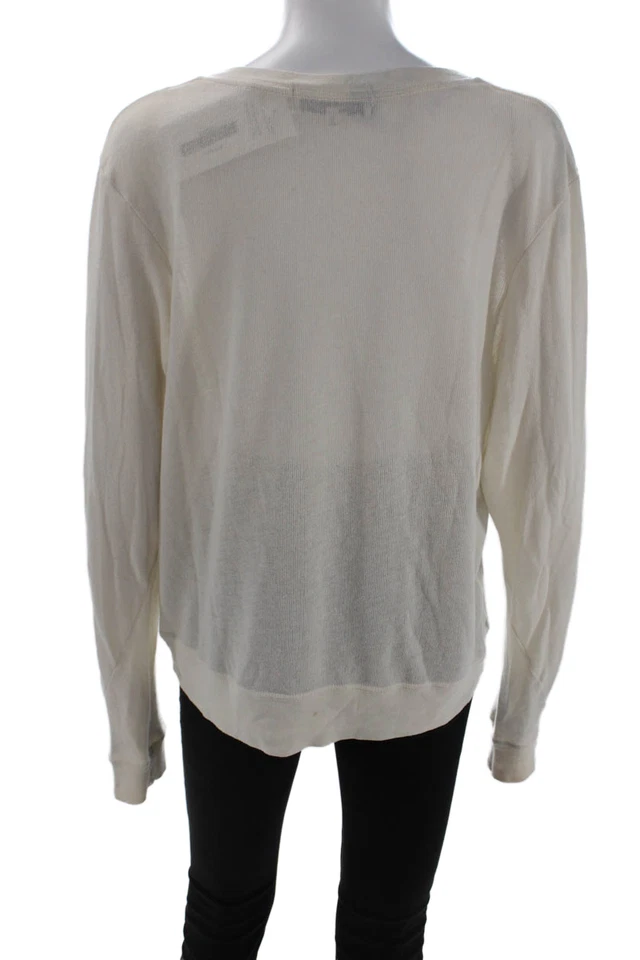 Wildfox, Womens Pullover Sweatshirt Beige Graphic Round Neck Long Sleeve Size M - Image 3 of 4