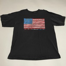 American Flag T Shirt Mens XL Black Graphic USA Patriotic Ultra Cotton Heavyweig