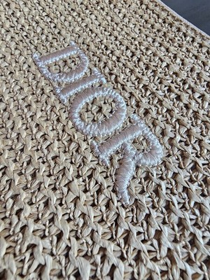 Christian Dior Beauty Raffia Wristlet Cosmetic Pouch/Clutch GWP