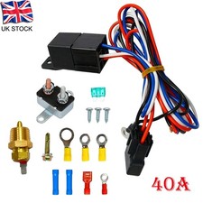 12V 40A Electric Radiator Fan Thermostat Controller Wiring Relay Kit for Cars