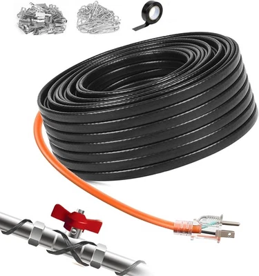 LANTINGMING 140FT Heat Tape for Water Pipes Roof & Gutter Snow De-Icing Heat Cable 140 feet