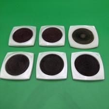 Set Of 5 MCM White Lucite Rope Coil Coasters Made in USA - Bonus 1 Not Match