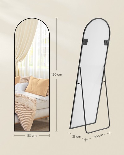 SONGMICS Ganzkörperspiegel, Standspiegel, 160 x 50 cm, stehend oder wandmontiert - Afbeelding 4 van 13