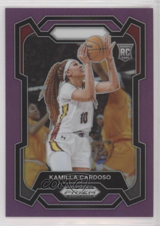2024-25 Panini Prizm Draft Picks Purple 50/75 Kamilla Cardoso #59 Rookie RC 1hc0