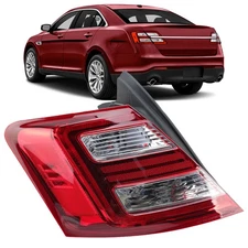 For 2013-2019 Ford Taurus LED Tail Light Rear Outer Left Driver Chrome Housing