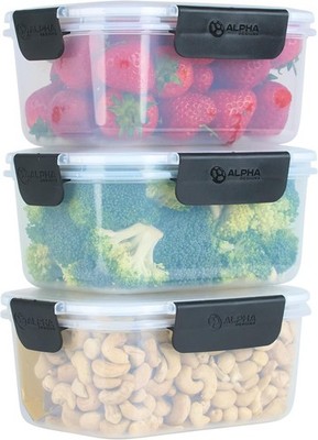 Alpha Designs Meal Prep Behälter 3er Pack Wiederverwendbar Lebensmittel Brotdose mit Deckel
