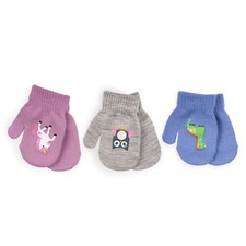 3 Pack Baby Knit Mittens Warm Soft Winter Gloves Full Finger Stretch One Size