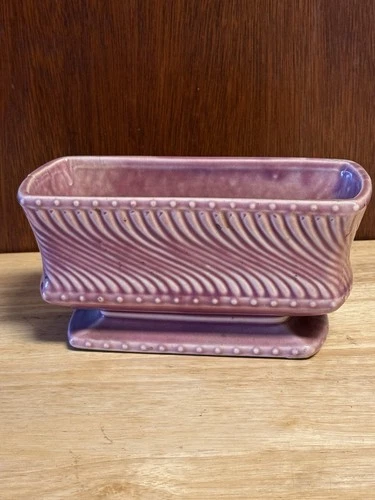 McCoy Pottery Purple Pink Mauve Orchid Glaze Swirl  Pattern Planter Vintage