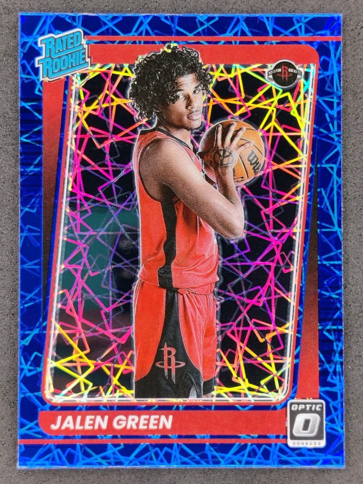 2021-22 Panini Donruss Optic JALEN GREEN Rated Rookie Blue Velocity #159 Rockets