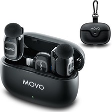 Movo NanoMic Dual Lightning Wireless Microphone for iPhone 14 and Below Lava---