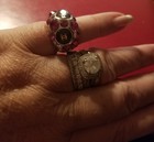 Vintage Chanel Rare Hologram CC 18k GP Limited Ed Gold Crystal Silver Ring 6 — photo 6