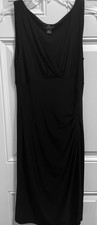 American Living Size 12 Womens Sleeveless Black Wrap Cocktail Dress Side Ruching