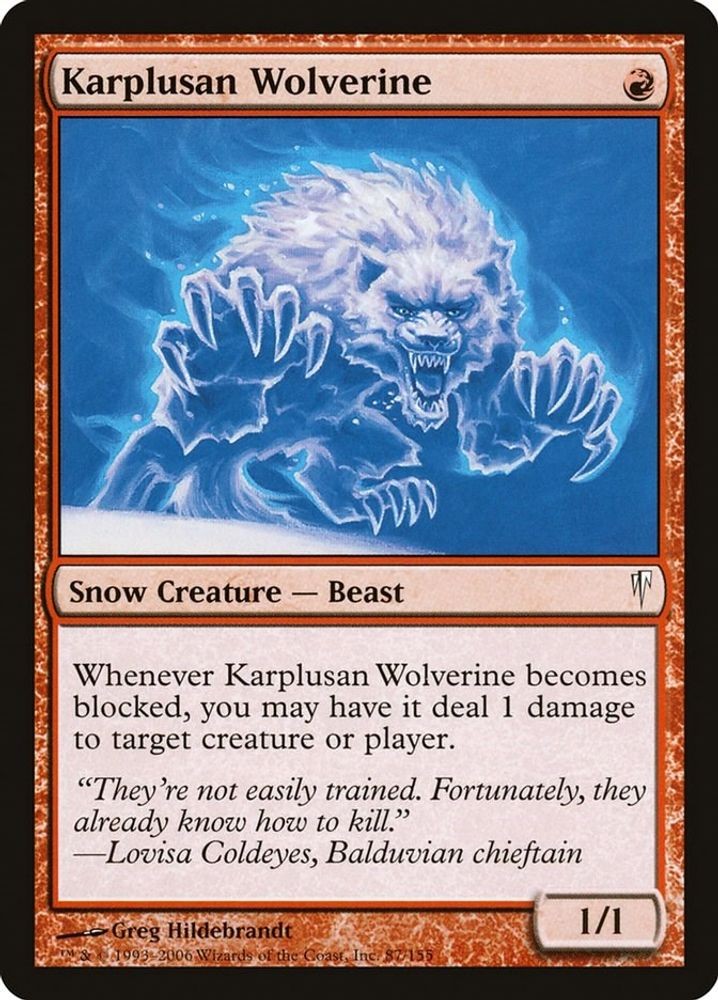 2006 Magic: The Gathering: CSP - Karplusan Wolverine (#87, C, Moderately Played)