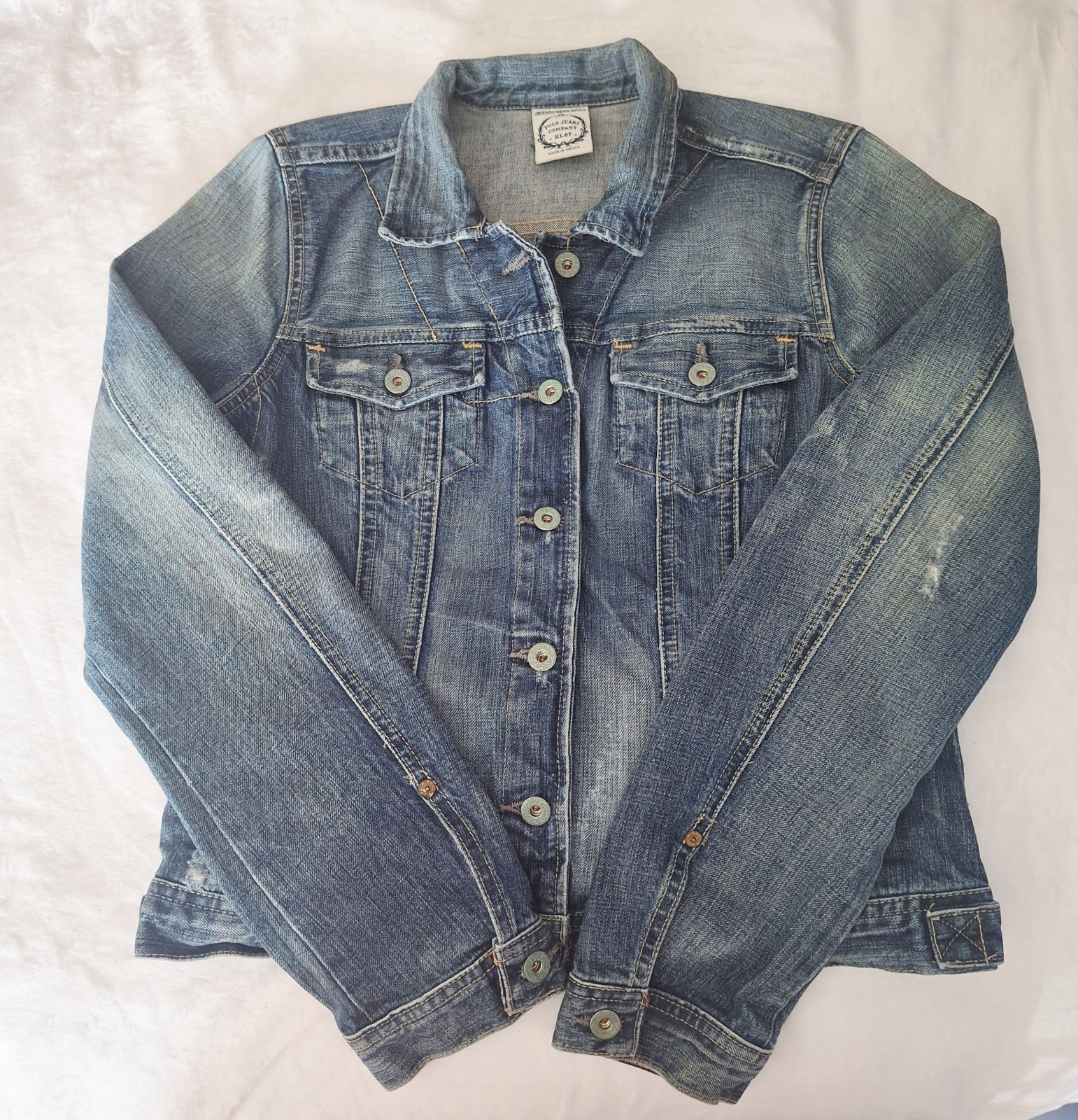 Ralph Lauren Polo RL 67 Lydia Repair Jean Denim Jacket Women's L