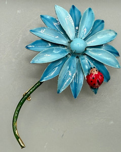 Original by Robert 花輪ブローチ ORIGINAL BY ROBERT Flower Vintage Brooch, Vintage Enamel Brooch