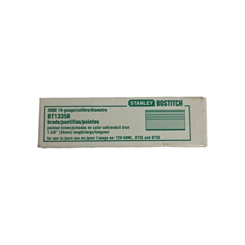 Stanley Bostitch 1-3/8 Inch L 18 Gauge Straight Brad Nails 3000 Pack