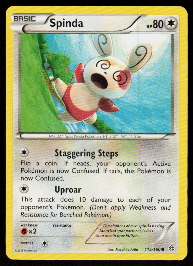 Spinda 115/160 Common Primal Clash Pokemon Near Mint