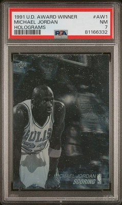 MICHAEL JORDAN 1991 Upper Deck Award Winner Holograms #AW1 PSA 7 NM Mint HoF