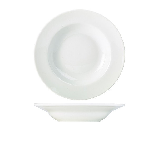 Genware Porcelain Soup Plate Pasta Dish For Restaurants 27cm/ 10.75"" Pack of 6
