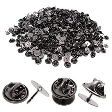 260 Set Pin Backs - Blank Pins - Scatter Butterfly Clutch Pin 10mm - Black