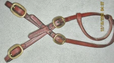 KYLE TACK  KT Oiled Harness Leather Single Ear Double Buckle Bit End Headstall