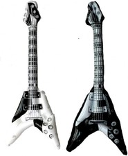 Aufblasbare Luftgitarre schwarz/weiß