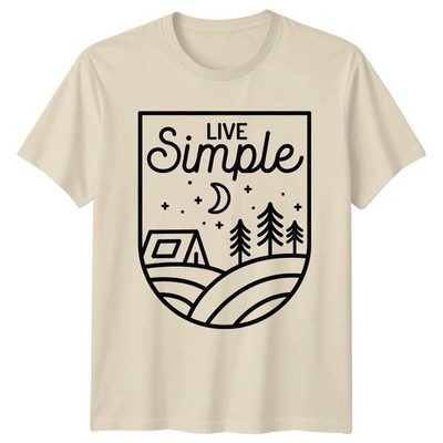 Live Simple Camping Zelt Abenteuer Outdoor Grafik T-Shirt