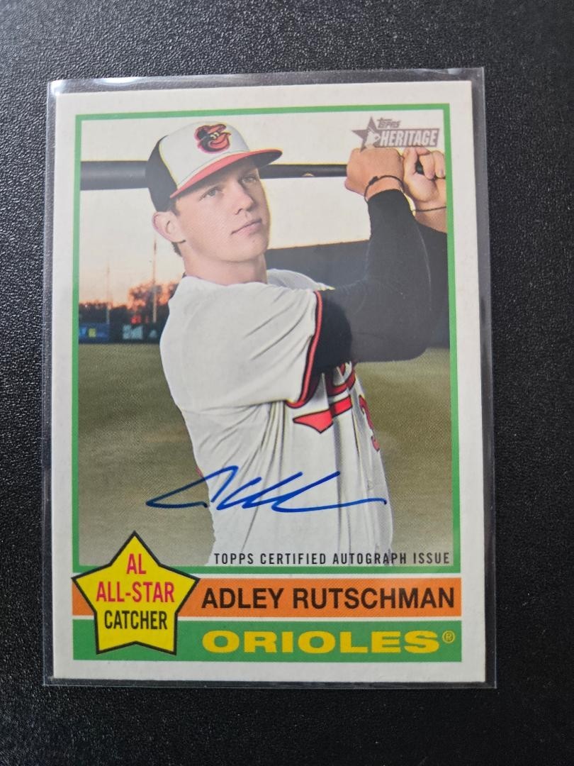 2025 TOPPS HERITAGE HIGH #'S ADLEY RUTSCHMAN #ROA-ARU REAL ONE AUTO BLUE MINT!