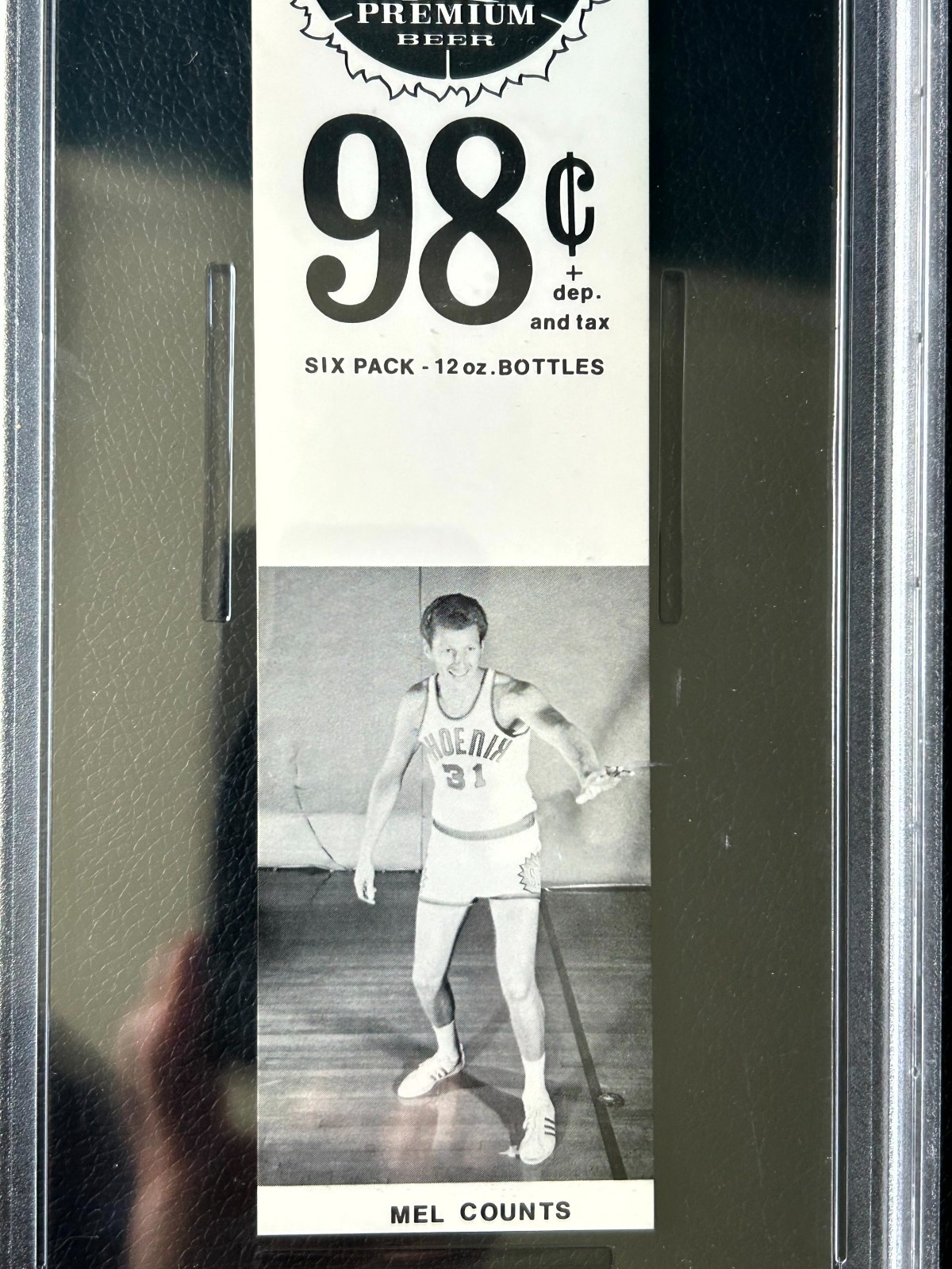 1970 Phoenix Suns Mel Counts A1 Premium Beer PSA 9 RARE Vintage Basketball view 5