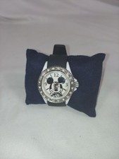 NOS Disney Rhinestone Mickey Mouse Watch Black  White Rubber Band