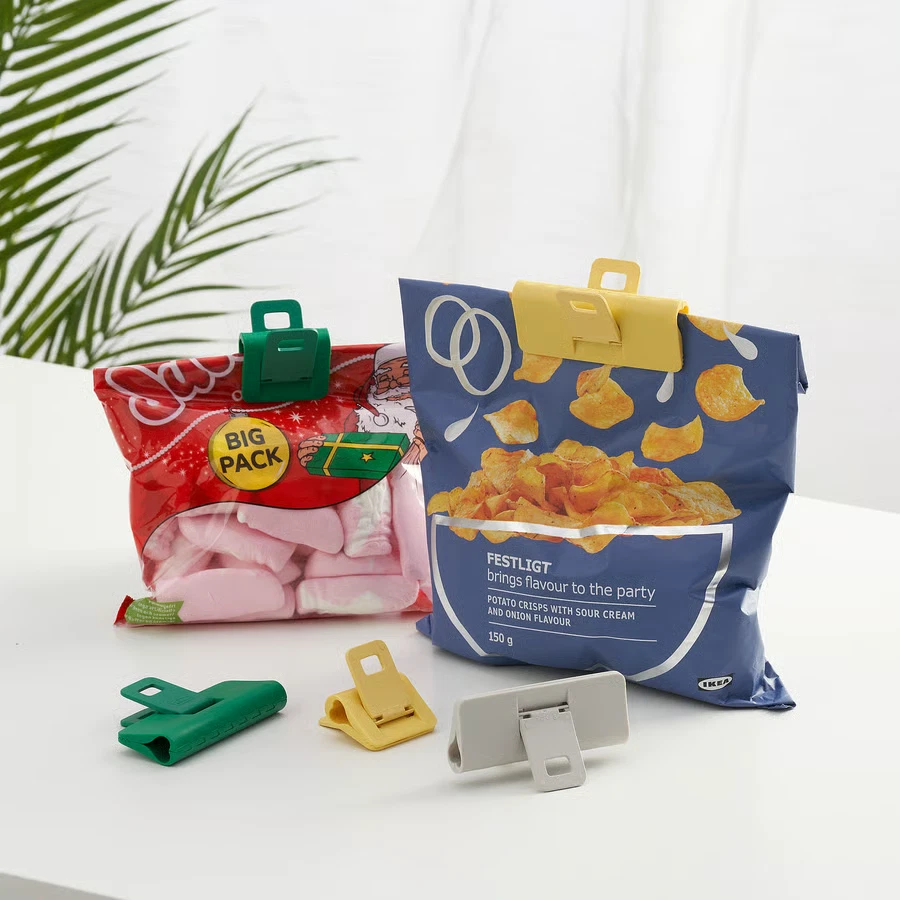 IKEA ÖRINGABBORRE Juego de 9 clips de sellado multicolor para bolsa de alimentos herméticos Foto 3 de 4