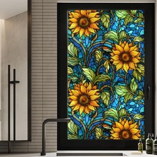 Stained Glass Window Film,Non Adhesive Privacy Film,Stained Glass Window