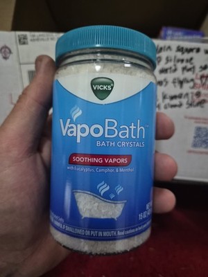 Vicks Vapobath Bath Salts Soothing Calming Vapor Eucalyptus & Menthol Scent 15oz