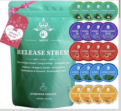 Shower Steamers Aromatherapy 20-Pack with Natural Essential Oils Stress Relief