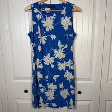 Tommy Hilfiger Shift Dress Women’s Size 10 Blue and White Floral Sleeveless