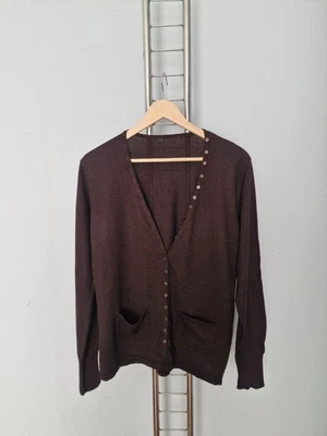 Cardigan pull femme cachemire cachemire et soie marron taille L/XL ? - Photo 1/4