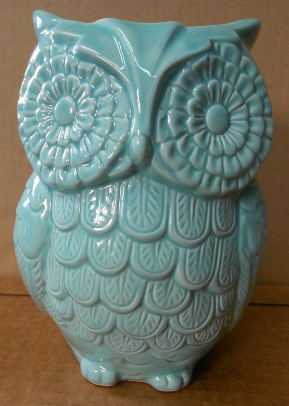 Utensil Holder World Market Ceramic Turquoise Aqua/Blue Owl