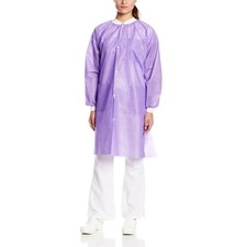 Lab Coats Knee-Length Medium Snap-Front 10/Pk Multiple Colors Available