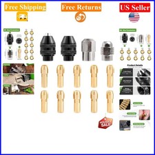 28 Pc Drill Chuck Collet Set for Rotary Tools, Keyless & Metal Nut