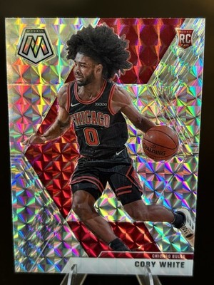2019-20 Panini Mosaic - Rookies Coby White #211 Silver Mosaic Prizm (RC)