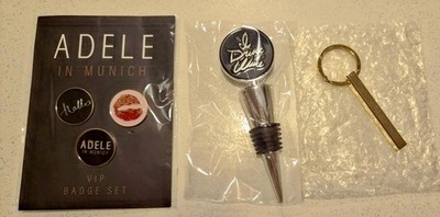 Adele in Munich München Fanpaket - Weinstopper Pins Schlüsselanhänger
