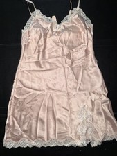 NWT Victoria's Secret XS SLIP nightie SATIN beige nude cream lace DREAM ANGELS